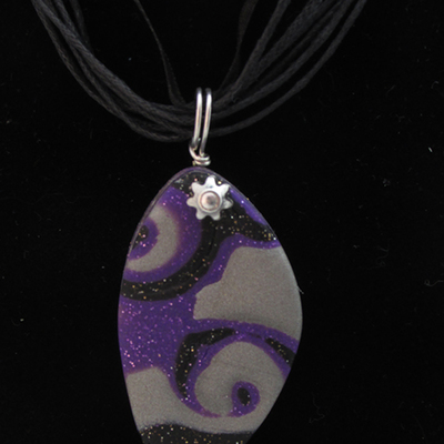 Galaxy leaf pendant