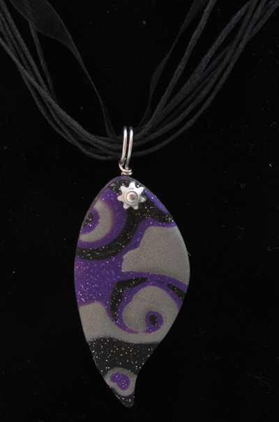 Galaxy leaf pendant