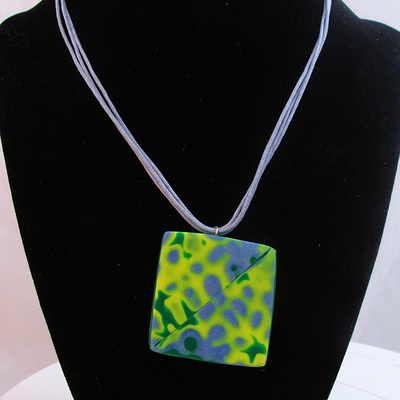 Square mokume gane pendant