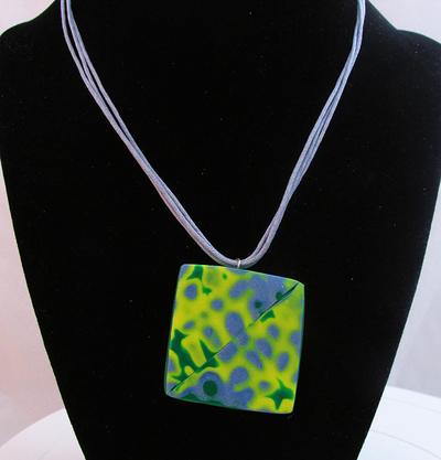 Square mokume gane pendant