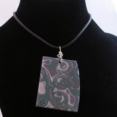 Geometric polymer clay pendant