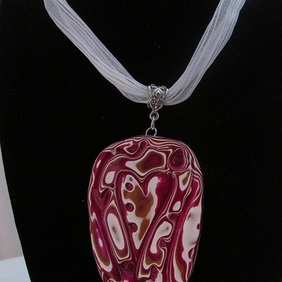 Purple mokume gane pendant