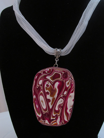 Purple mokume gane pendant