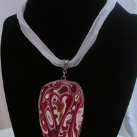 Purple mokume gane pendant - Thumbnail 1