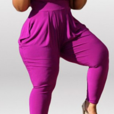 Sleeveless sexy v-neck jumpsuit