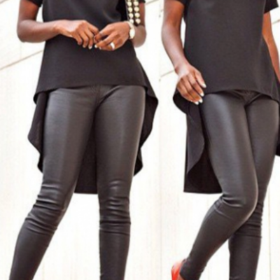 Short sleeve high-low blouse