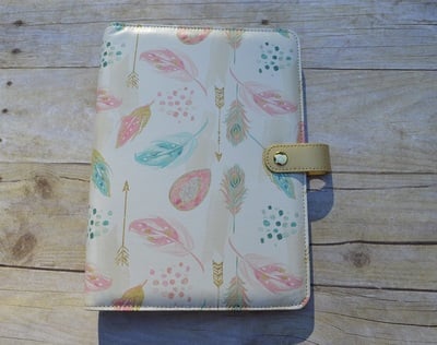 "Feathers & Arrows" Limited Edition Personal Size or A5 Planner Binder