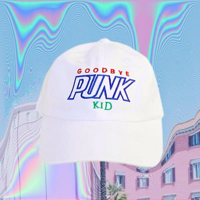 Goodbye punk kid baseball cap in white