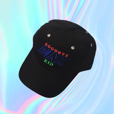 GOODBYE PUNK KID BASEBALL CAP in black
