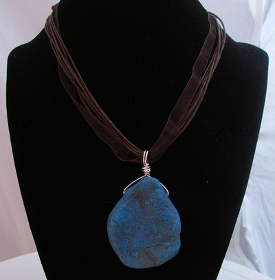 Faux turquoise pendant