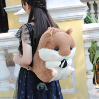 New 4 Colors Kawaii Hamster Plush Backpack - Thumbnail 4