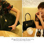 Black Color PU Leather Multiple Use Lady Handbag Carry Bag Easy Convenient Use - Thumbnail 4