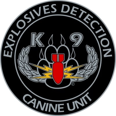 Alpha explosives detection k-9 decals