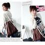 2 Ways Lady Use BRWON Color CANVAS Women Purses Backpacks Bookbag Multi Use Bag - Thumbnail 1