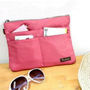 Bag inside Bag PINK Travel Insert Handbag w/ Zipper Large Liner Organizer Purse - Thumbnail 1