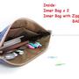 Bag inside Bag SKY BLUE Travel Insert Handbag w/ Zipper Large Liner Organizer Purse - Thumbnail 1