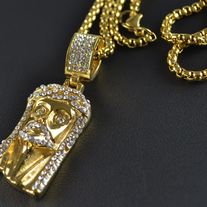Jesus Piece With Stainless Steel With Link Chain Necklace 24"