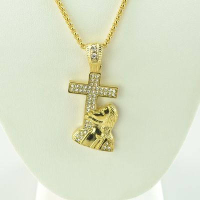 Cross pendant with stainless steel with chain necklace link chain 24"