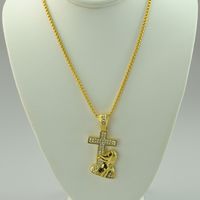 Cross Pendant With Stainless Steel With Chain Necklace Link Chain 24" - Thumbnail 2