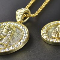 Jesus Piece Medallion and Stainless Steel Pendant With Chain Set  - Thumbnail 1