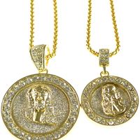Jesus Piece Medallion and Stainless Steel Pendant With Chain Set  - Thumbnail 4