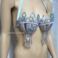  Ice Queen Samba Bra Cosplay Dance Costume Rave Bra Rave Wear Halloween Burlesque Show Girl - Thumbnail 1
