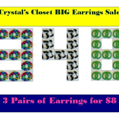 Three pair of earrings