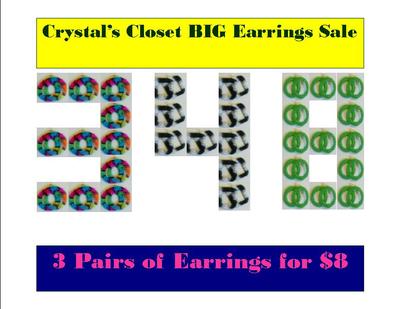 Three pair of Earrings 