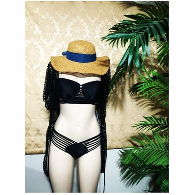 Extra strappy 2 piece in black.