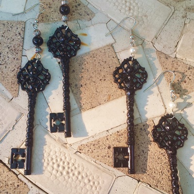 Skeleton key earrings