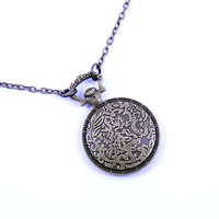 As Seen at GBK's 2015 MTV Movie Awards Gift Lounge Steampunk Necklace Brass Pendant made with real recycled watch parts - Thumbnail 2