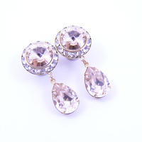 5/8 9/16 1/2 Light Silk and Gold Dangle Hanging Ear Plugs Gauges Tunnels or Studs Made With SWAROVSKI Elements - Thumbnail 2