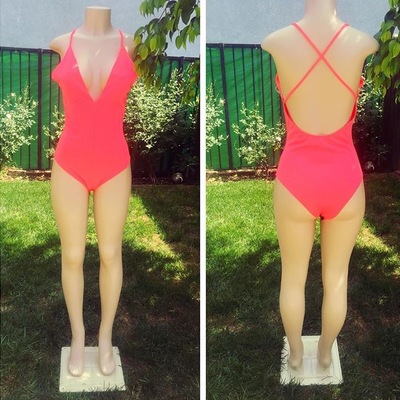 Neon pink one piece