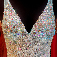 fitted prom dresses,Blue A-line V-neck Short/Mini Chiffon Homecoming Dresses Cocktail Dresses 1494 - Thumbnail 2