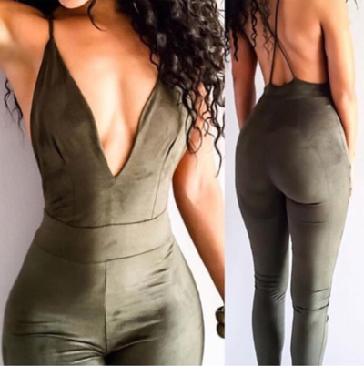 Sexy V-neck sling jumpsuit   31905