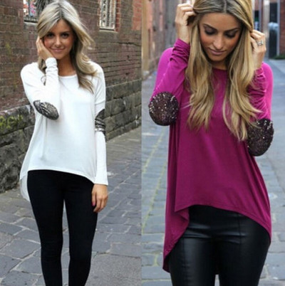 Loose Long-Sleeved Round Neck T-Shirt   91408
