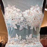 mint prom dresses,Mint A-line Bateau Sleeveless Short/Mini Tulle Homecoming Dresses Short Prom Dresses 1486 - Thumbnail 2