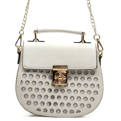 	 Laser Printed Polka Dots Cross Body Satchel