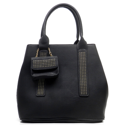 Micro studded top handle satchel