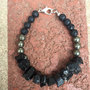 Black Tourmaline, Pyrite and Lava Rocks Bracelet - Black Tourmaline - Pyrite - Lava Rocks - Grounding Bracelet - Protection Bracelet-1