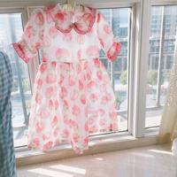 Sweet Strawberry Yarn flowers Smock Dress - Thumbnail 2