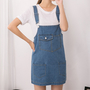 S-4XL Light Blue/Navy Blue Leisure Suspenders Denim Dress SP165649-2