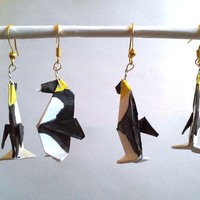 Origami Penguin earrings: Emperor - Thumbnail 2