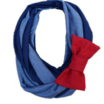 Rough Seas Nautical Striped Infinity Scarf with Bow