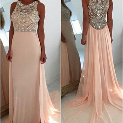 Long prom dress, pink prom dress, beading prom dress, cheap prom dresses on sale, charming prom dress, bd15860 - Thumbnail 5