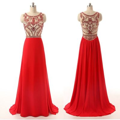 Red prom dress, long prom dress, beading prom dress, charming prom dress, evening party dress, bd15866
