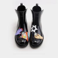 Harajuku Hand Painted Star Waterproof Martin Rain Boots - Thumbnail 2