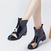 Harajuku Hand Painted Star Waterproof Martin Rain Boots - Thumbnail 4