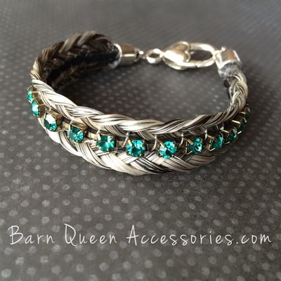 Rhinestone horse hair bracelet