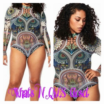 Plus size tattoo body suit